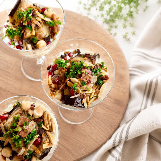 Eggplant Pesto Fatteh