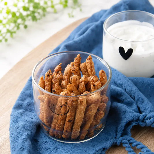 Crispy Chicken Strips with High-Protein Dip